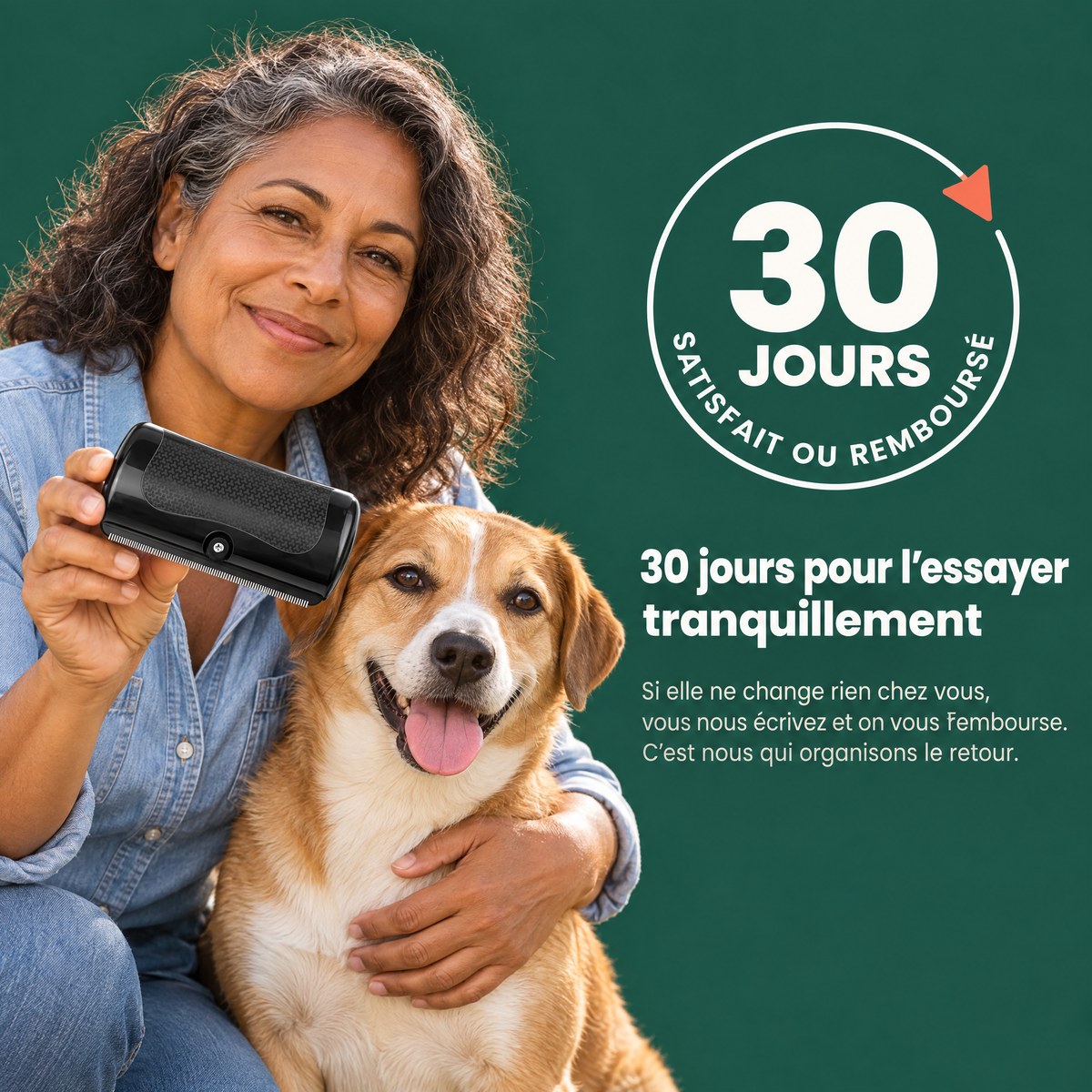 Brosse à sous-poil — les poils morts partent avant de tomber chez vous