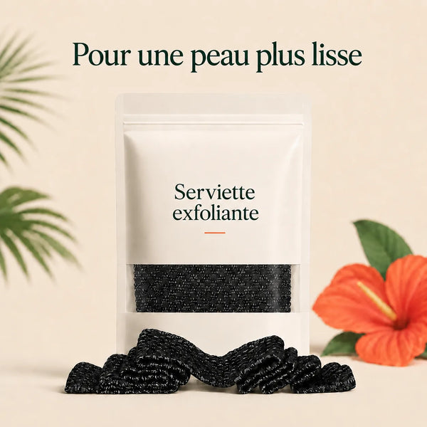 Serviette exfoliante — la peau lisse et nette, dès la douche